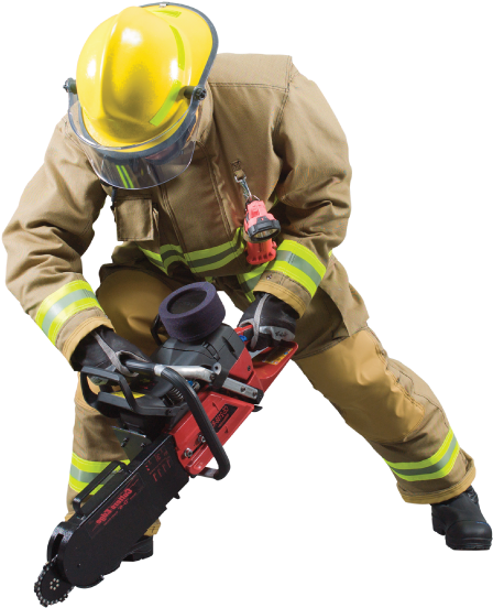 Firefighter With Rescue Tool PNG image