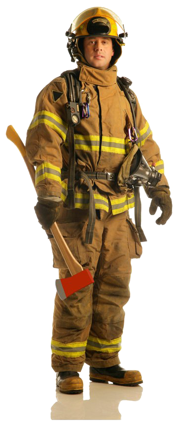 Firefighterin Full Gear PNG image