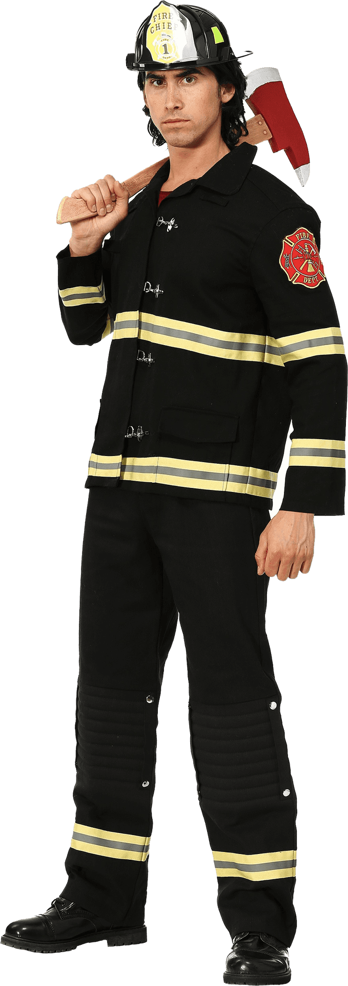 Firefighterin Gear Pose PNG image