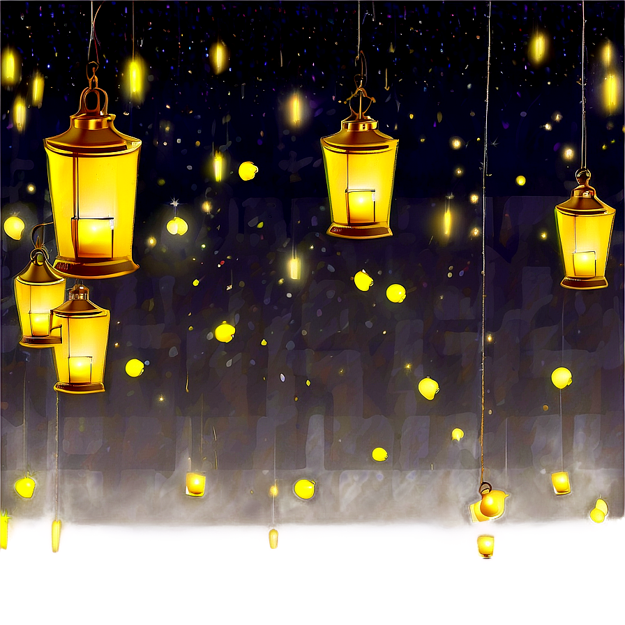 Fireflies And Lanterns Png 06122024 PNG image