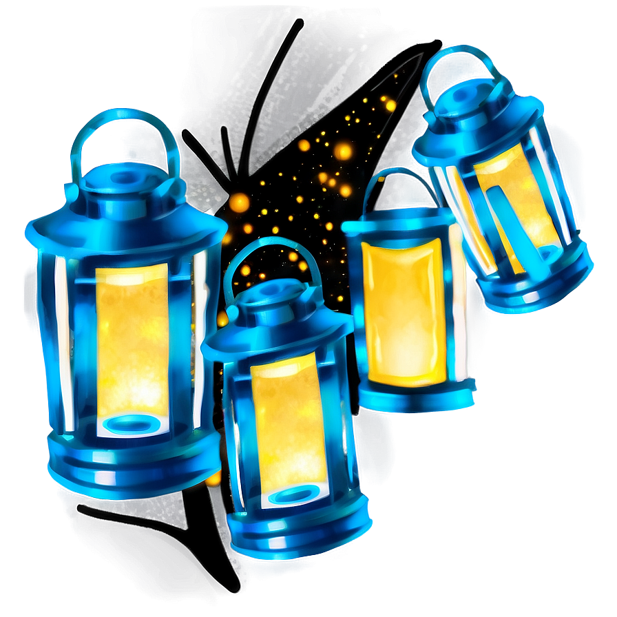 Fireflies And Lanterns Png 40 PNG image