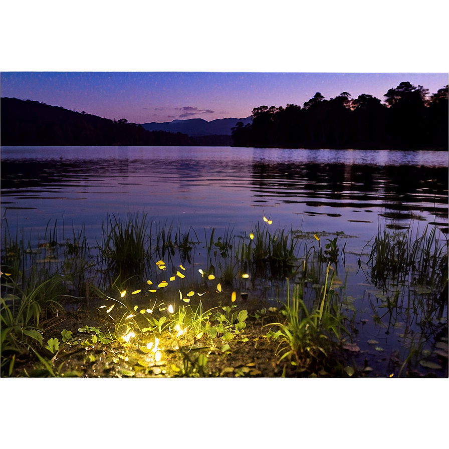 Fireflies By The Lake Png 06122024 PNG image