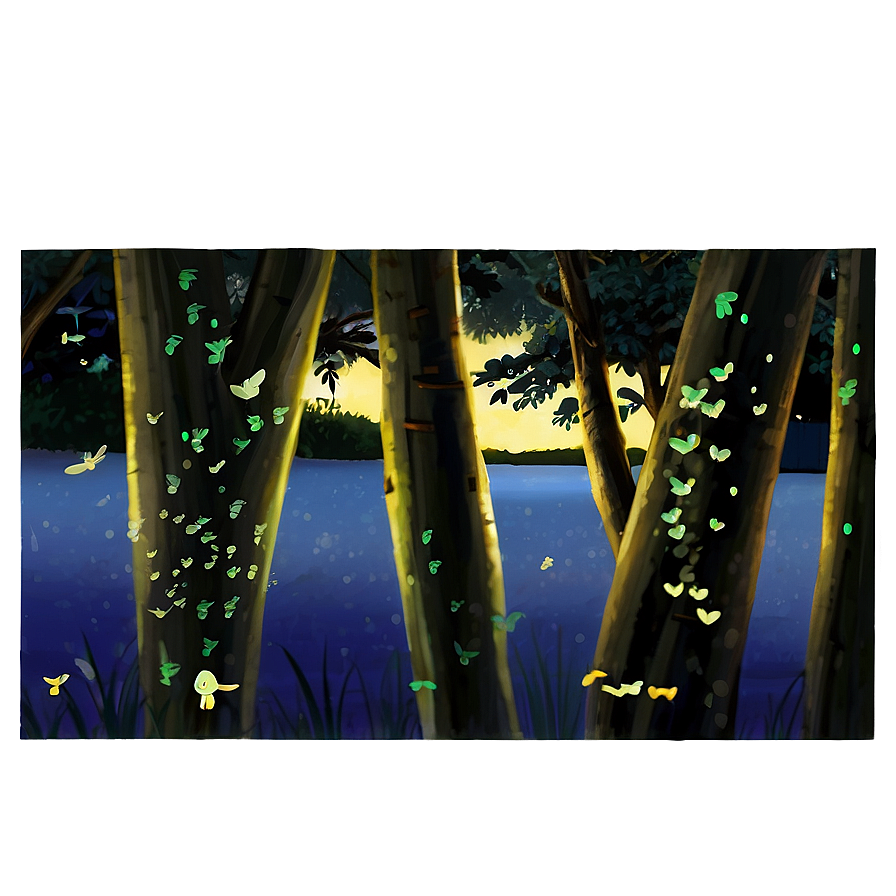 Fireflies By The Lake Png 54 PNG image