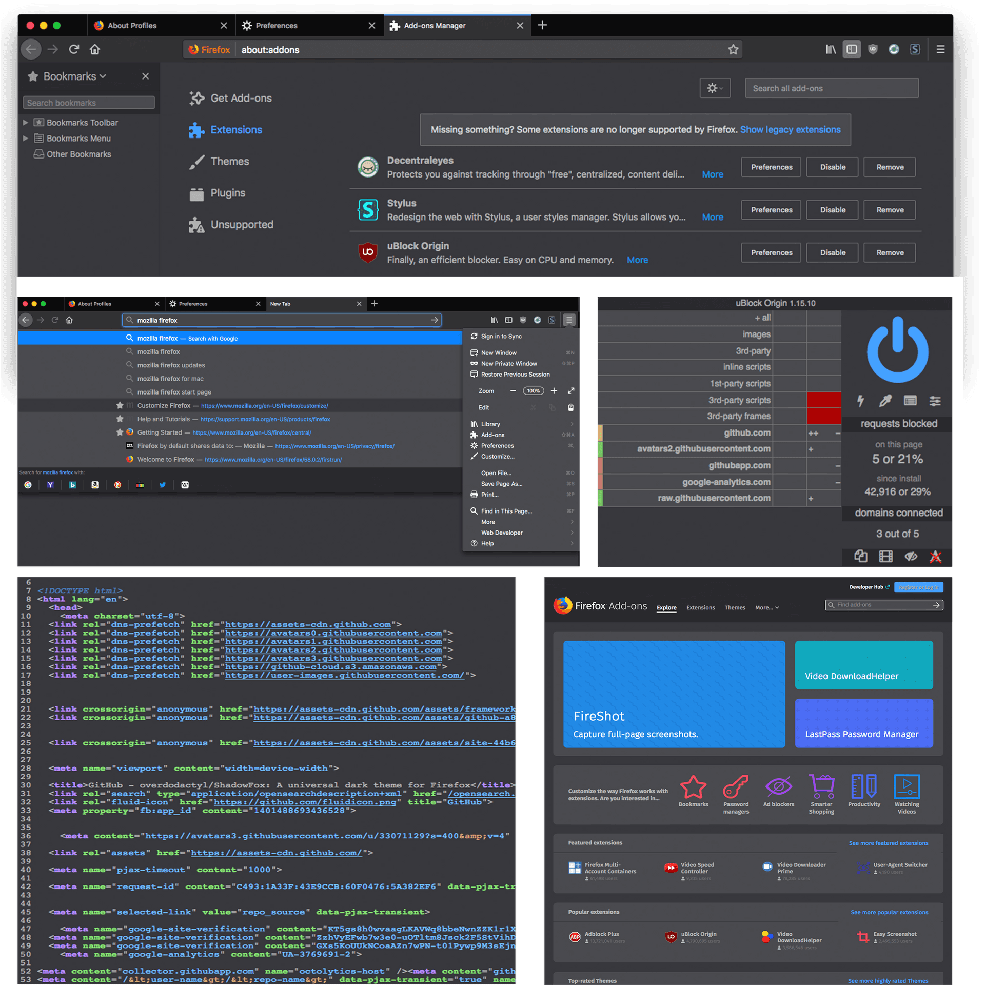 Firefox Multiple Windows Developer Tools PNG image