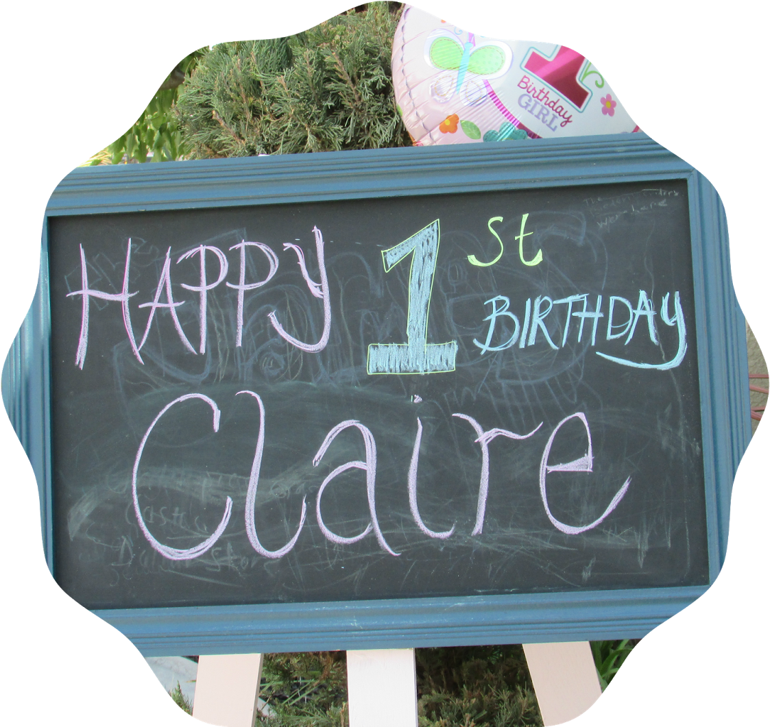 First Birthday Blackboard Celebration PNG image