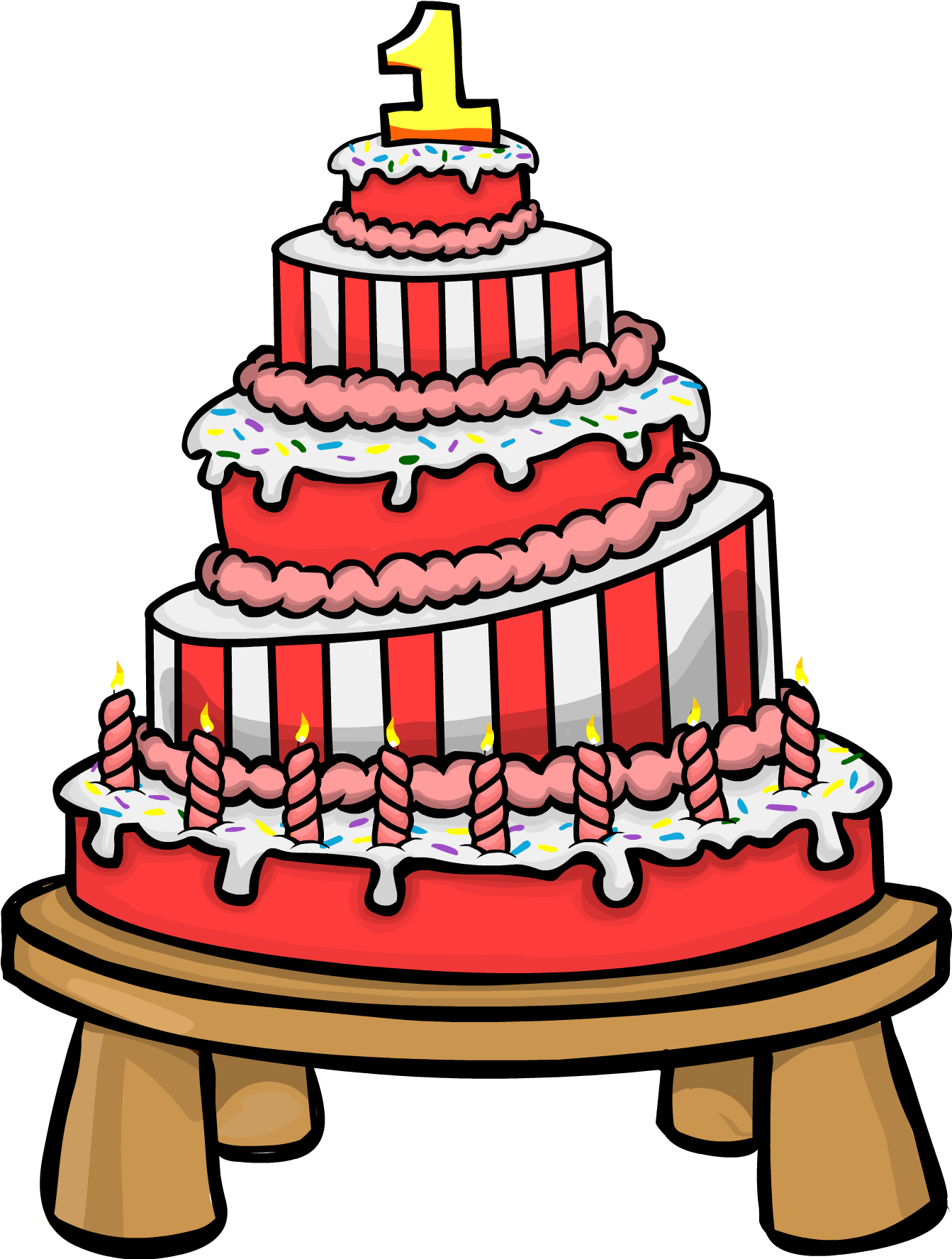 First Birthday Celebration Cake Illustration PNG image