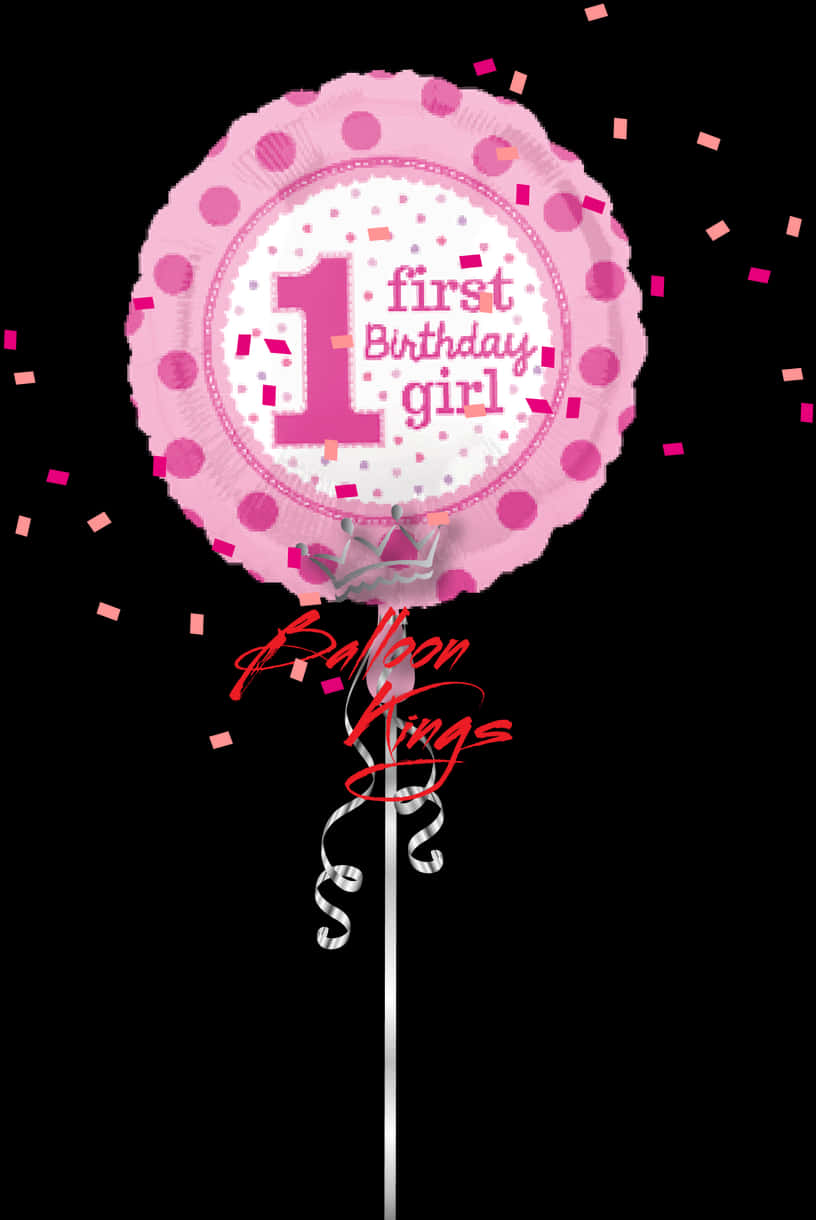 First Birthday Girl Balloon PNG image