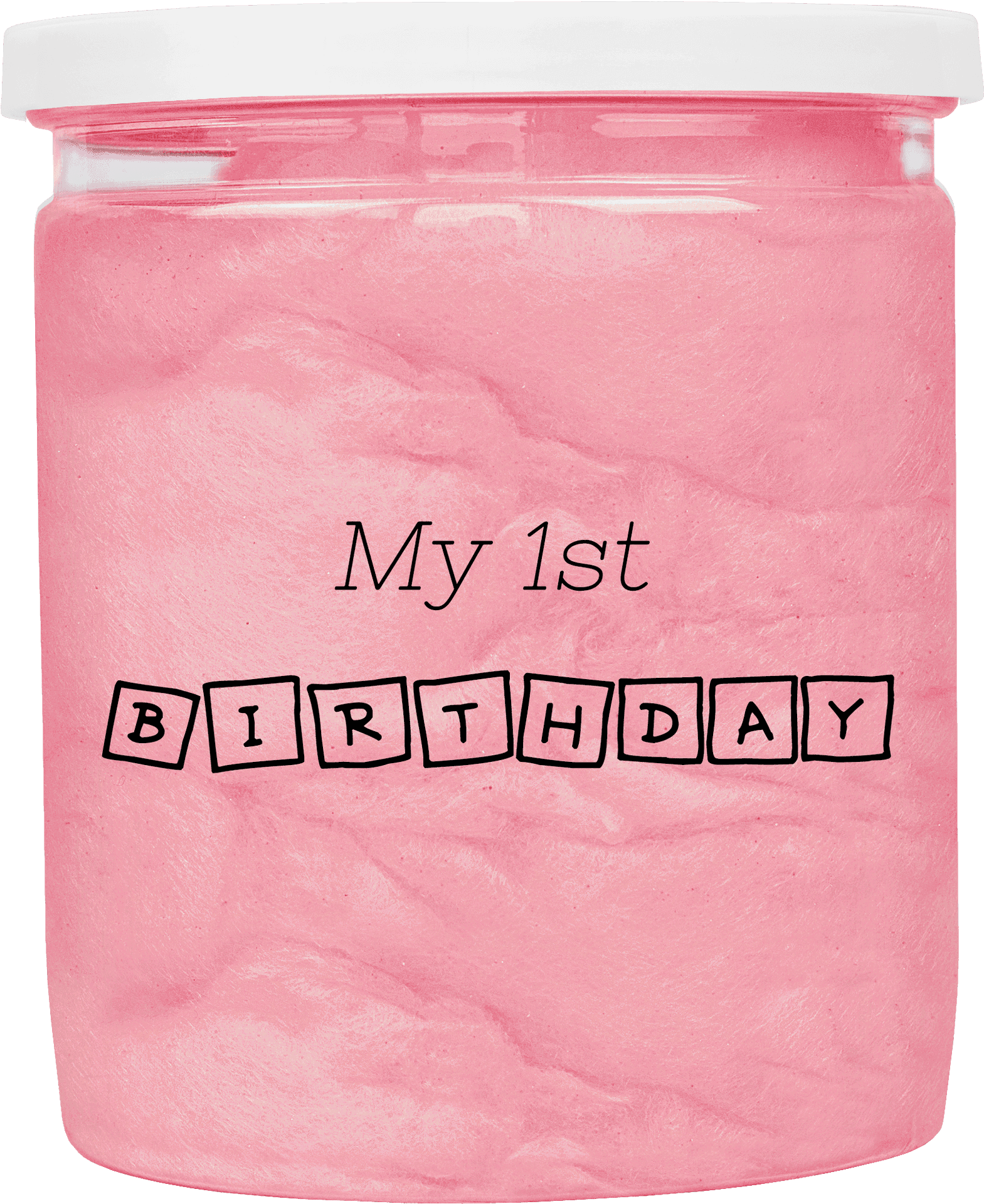 First Birthday Pink Slime Jar PNG image