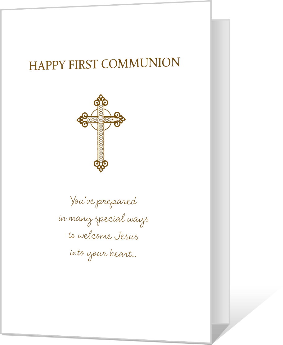 First Communion Greeting Card PNG image