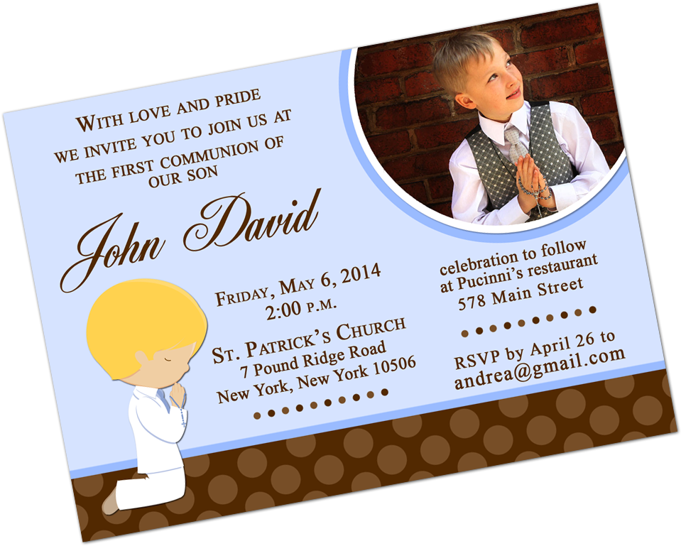 First Communion Invitation Card PNG image