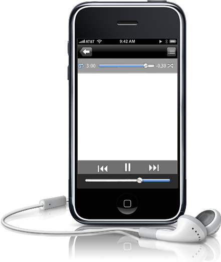 First Generation Smartphonewith Earphones PNG image