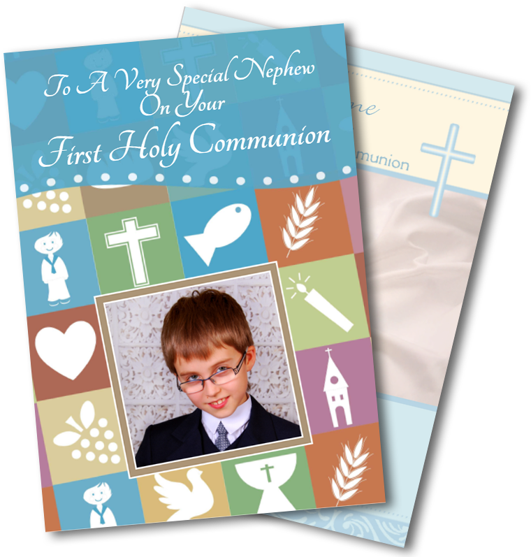 First Holy Communion Cardsfor Nephew PNG image