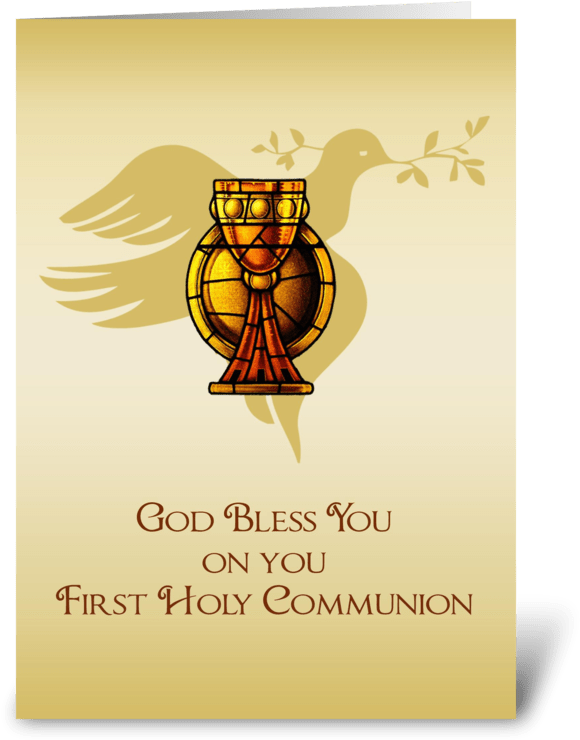 First Holy Communion Greeting Card PNG image