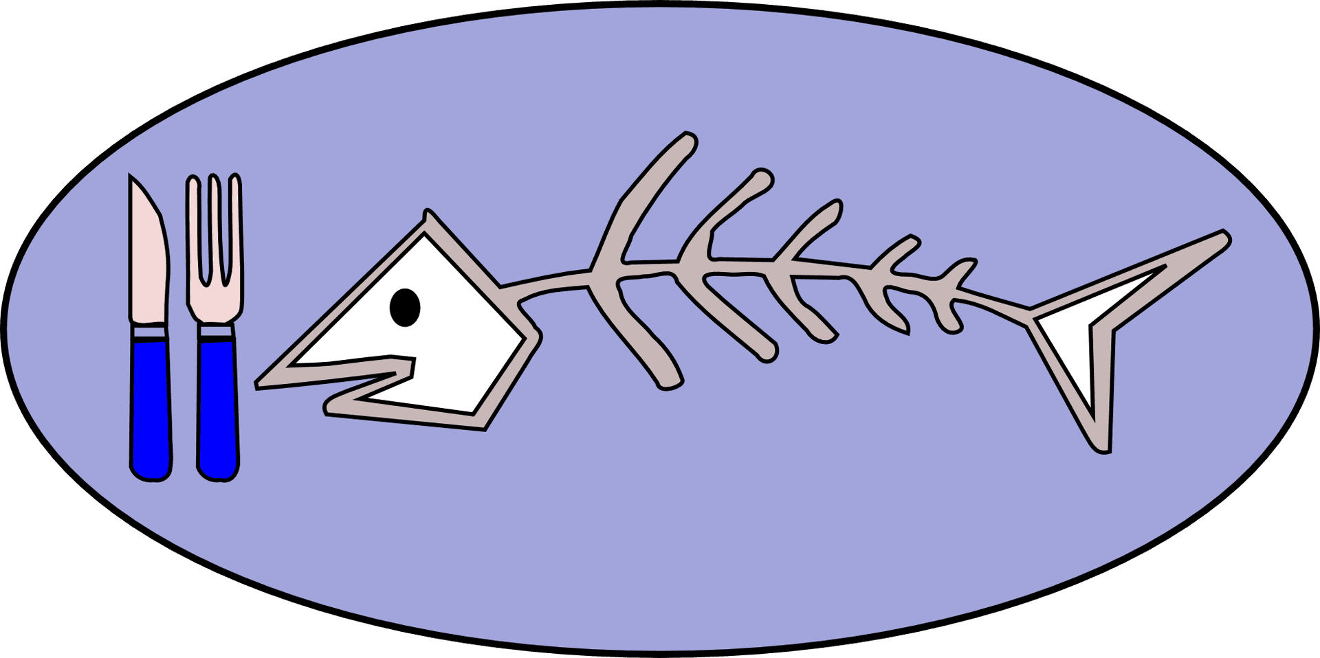 Fish Bone Plate Cartoon Illustration PNG image