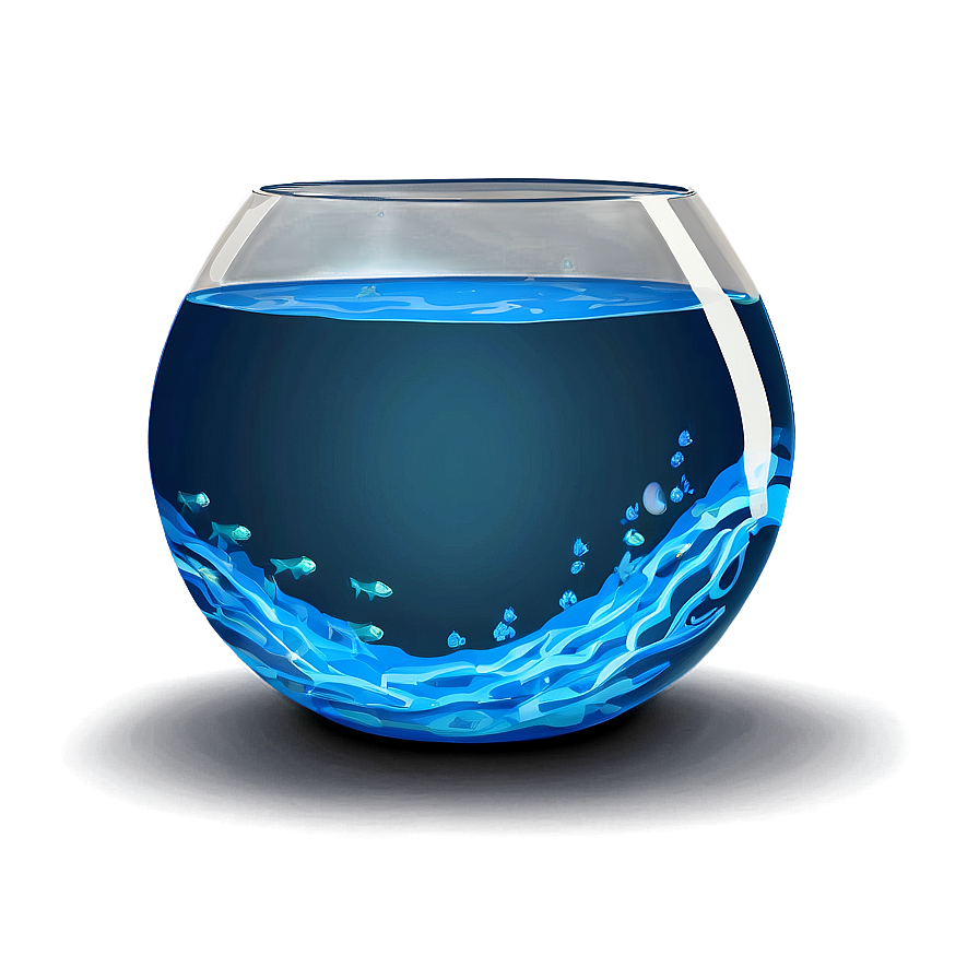 Fishbowl With Blue Water Png 06212024 PNG image