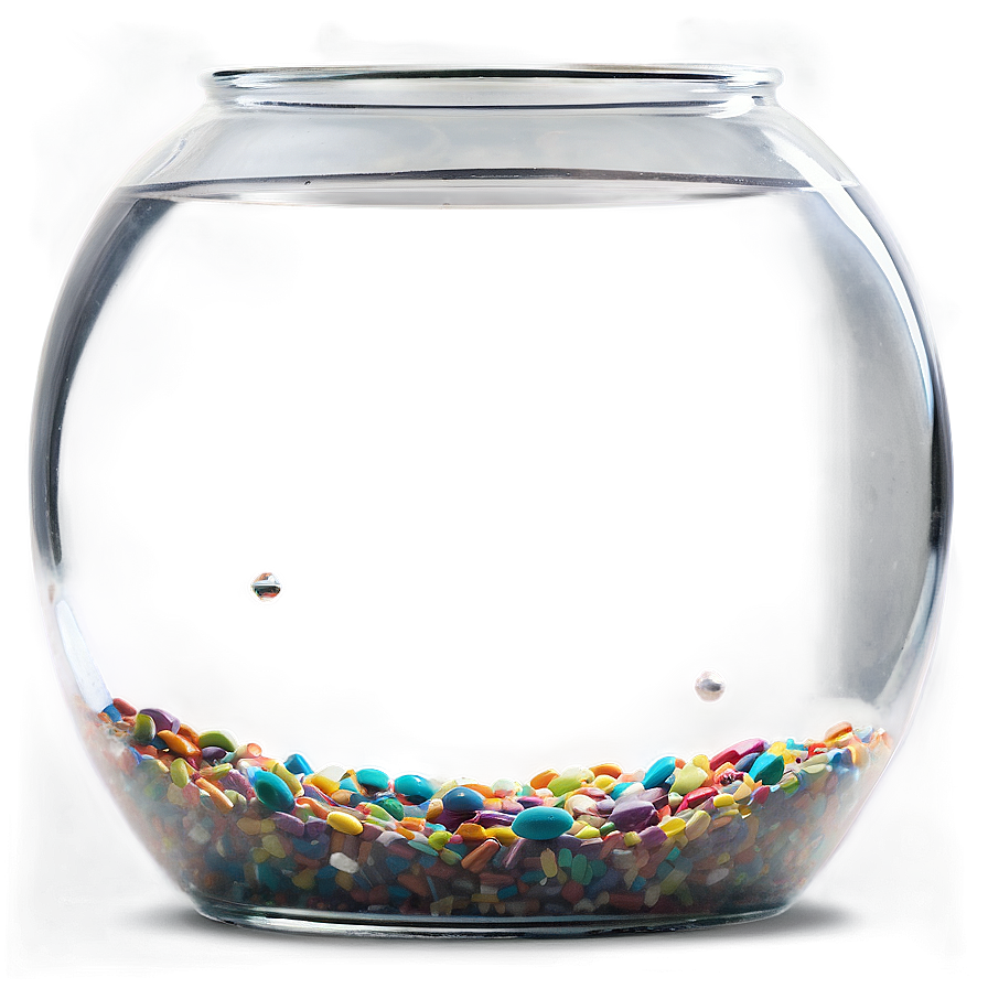 Fishbowl With Colored Gravel Png 1 PNG image