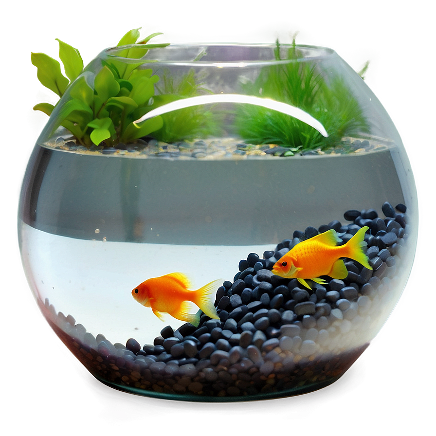 Fishbowl With Colored Gravel Png 84 PNG image