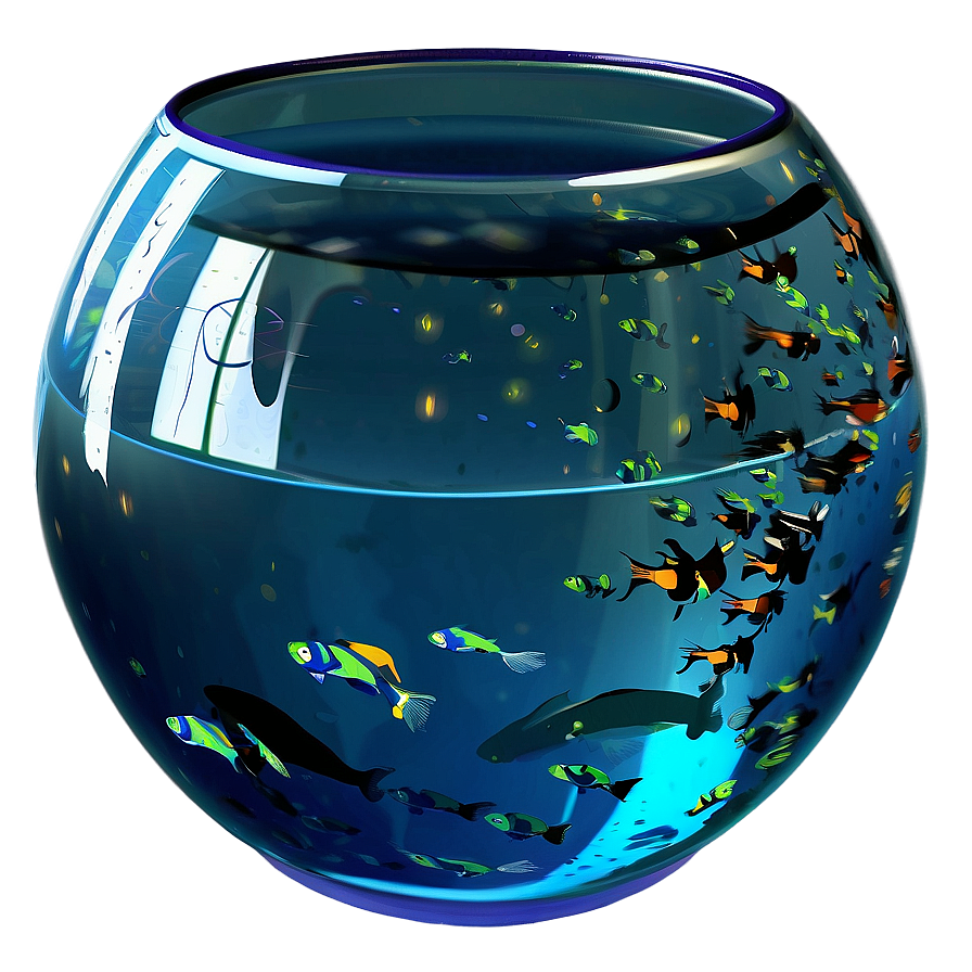 Fishbowl With Decoration Png 06212024 PNG image