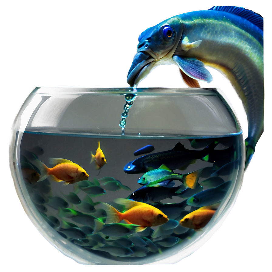 Fishbowl With Feeding Fish Png 18 PNG image