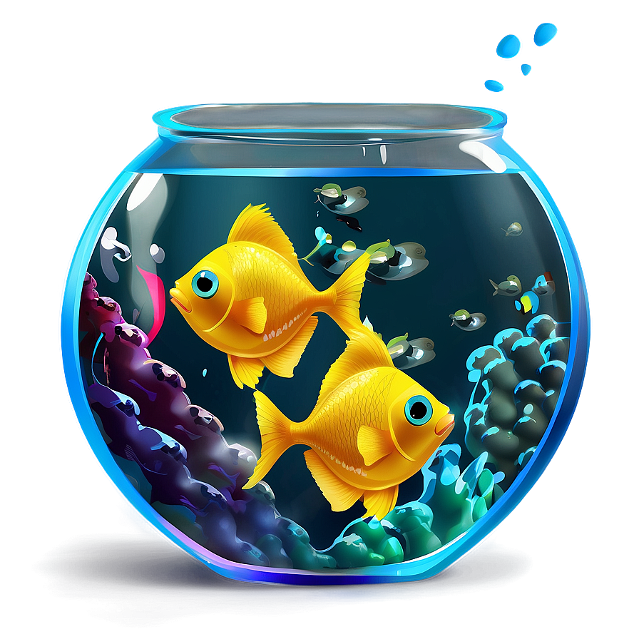 Fishbowl With Feeding Fish Png 51 PNG image