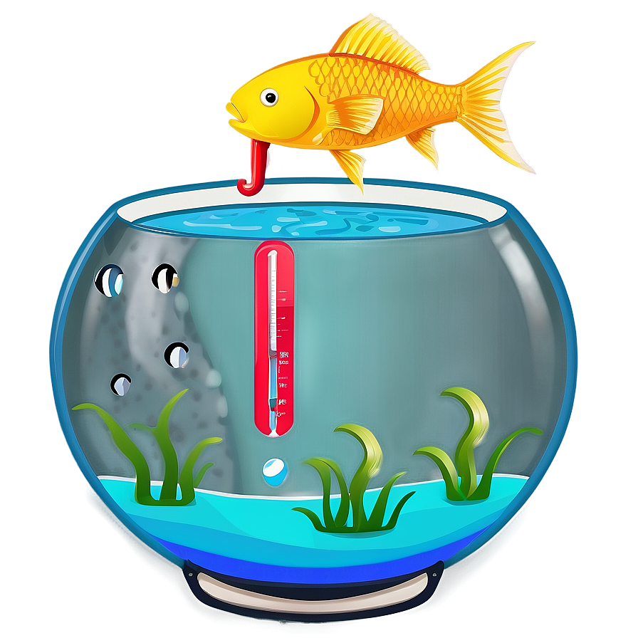 Fishbowl With Thermometer Png 8 PNG image