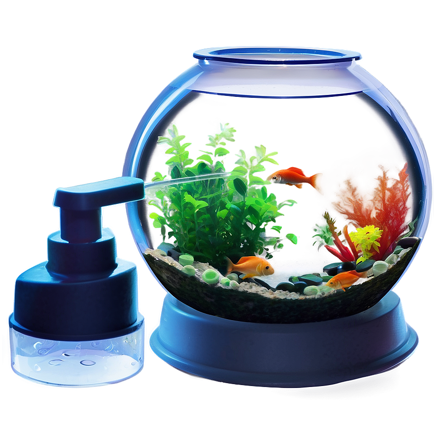 Fishbowl With Water Change Equipment Png 06212024 PNG image