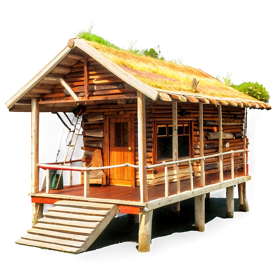 Fishing Cabin On The Lake Png Nfn9 PNG image