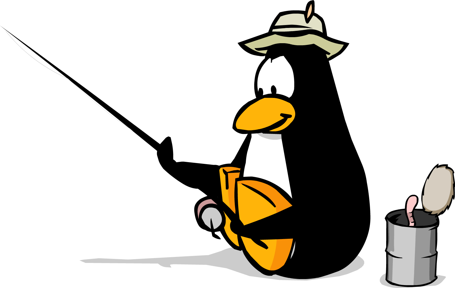 Fishing Penguin Cartoon PNG image