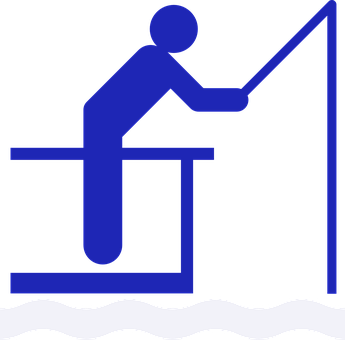 Fishing Pictogram Blue Figure PNG image