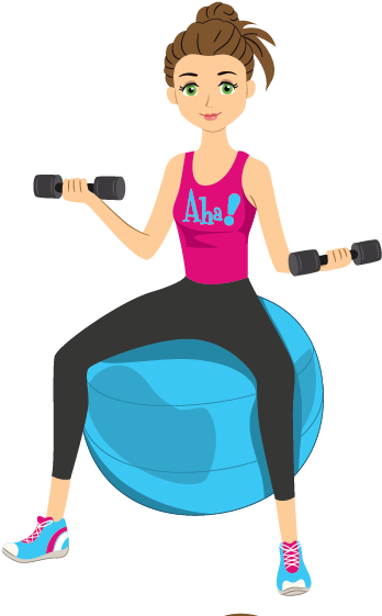 Fitness Ball Dumbbell Workout PNG image