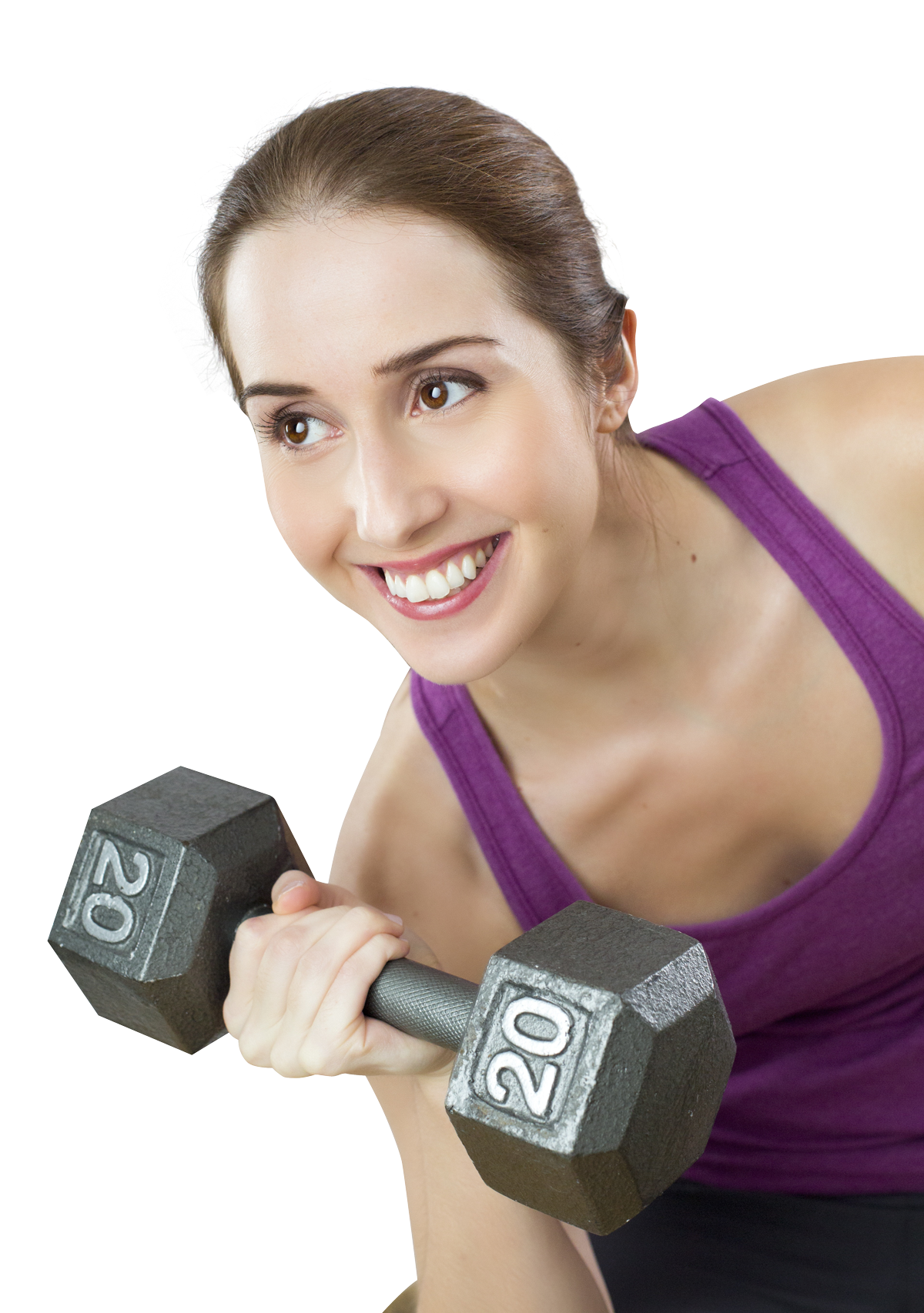 Fitness Enthusiast Young Woman Lifting Weights PNG image