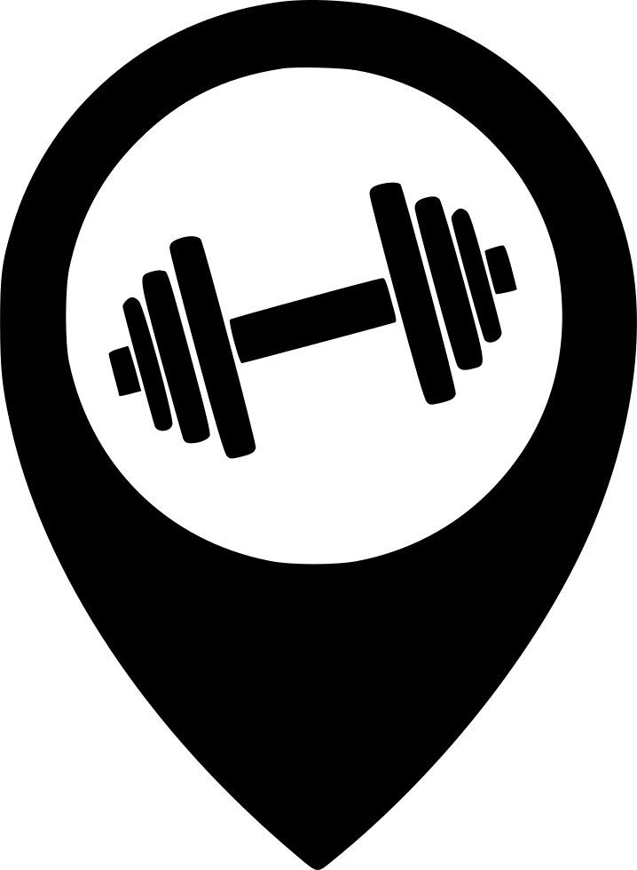 Fitness Location Dumbbell Icon PNG image