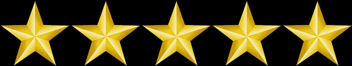 Five Gold Stars Black Background PNG image
