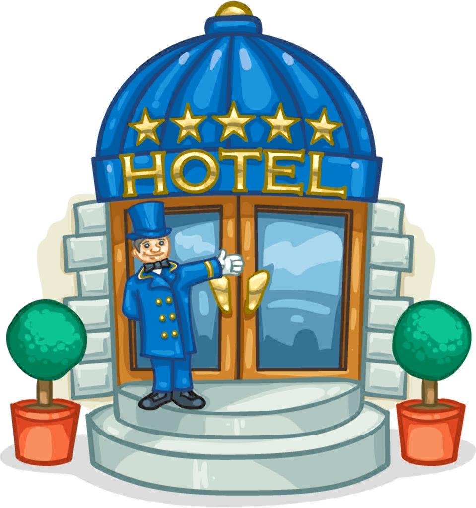 Five Star Hotel Entrance Cartoon PNG image