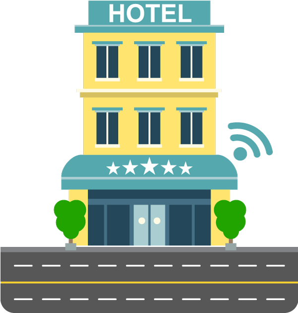 Five Star Hotel Facade Illustration PNG image