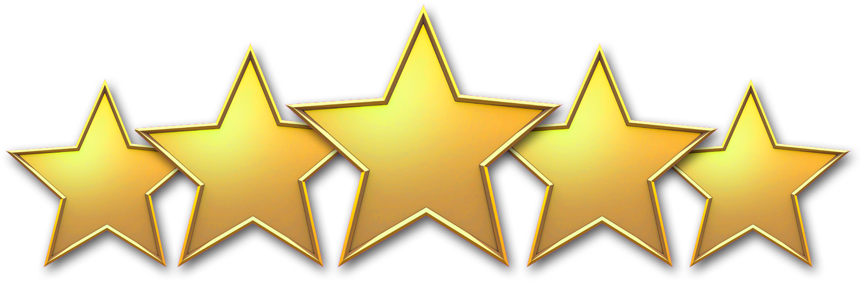Five Star Rating Golden Graphic PNG image