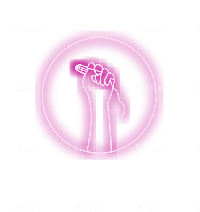 Fiverr Logowith Neon Power Fist PNG image
