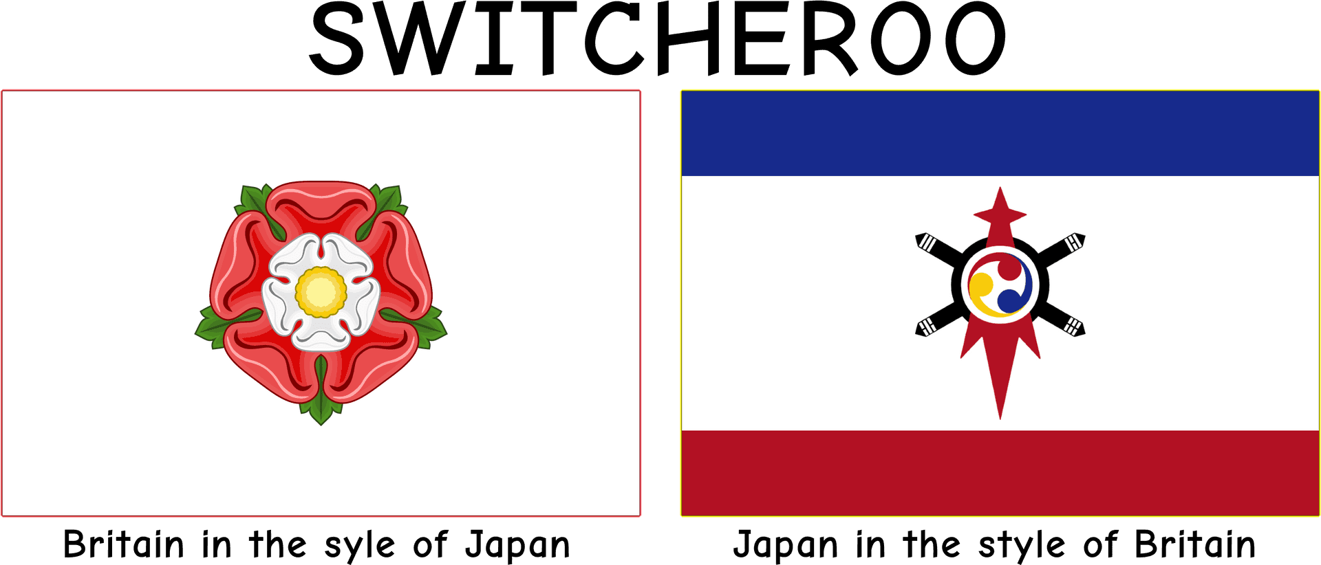 Flag Switcheroo Britain Japan Style PNG image