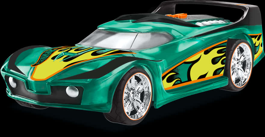 Flame Decaled Hot Wheels Car PNG image
