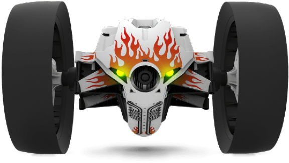 Flame Decorated Futuristic Vehicle PNG image