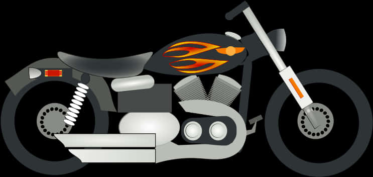 Flame Design Motorcycle Vector PNG image