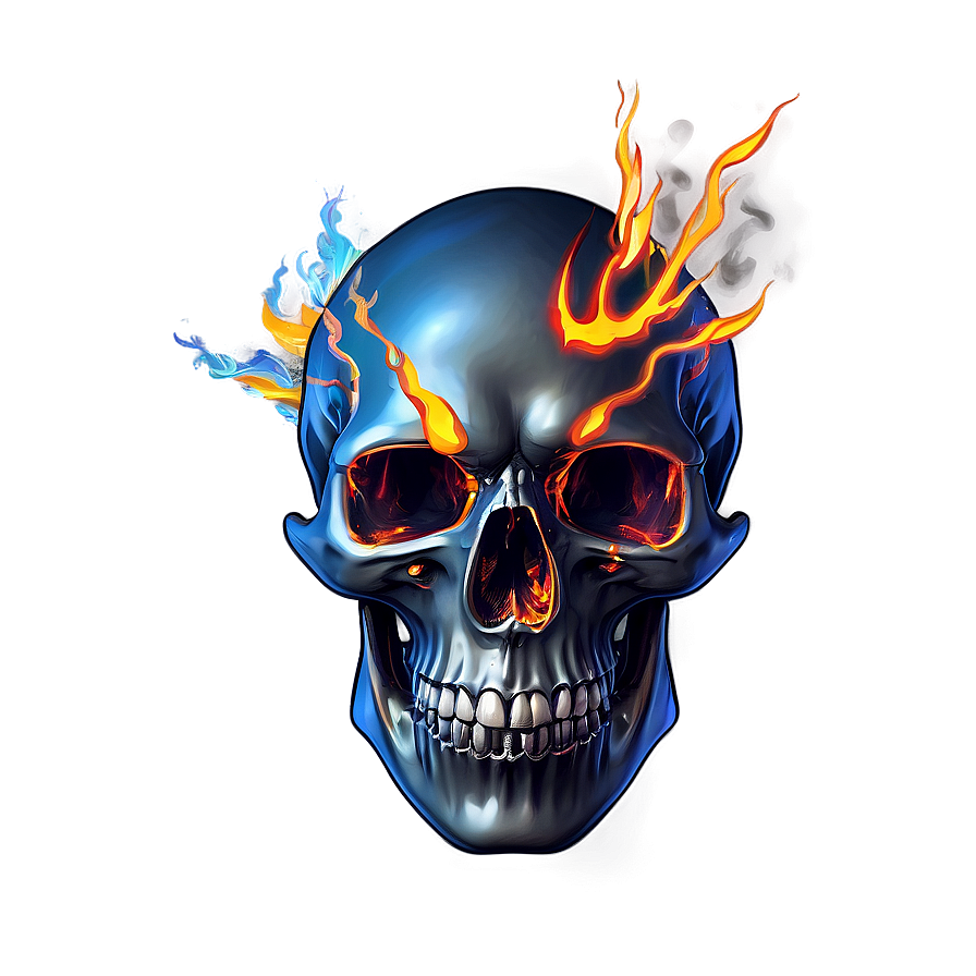 Flame-engulfed Skull Design Png 06252024 PNG image