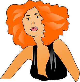 Flame Haired Animated Beauty PNG image