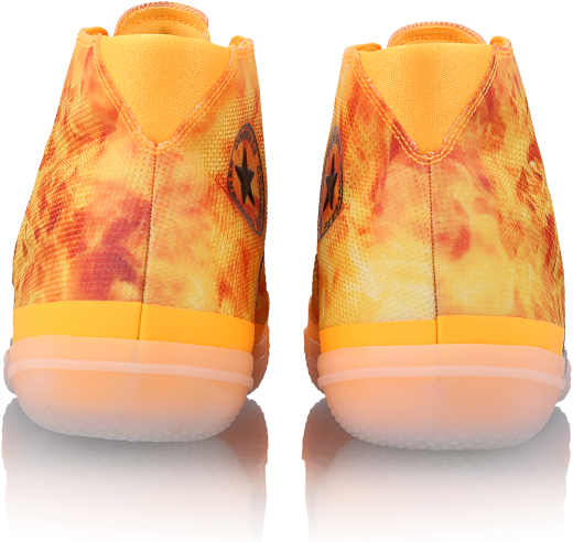 Flame Print Sneakers Rear View PNG image