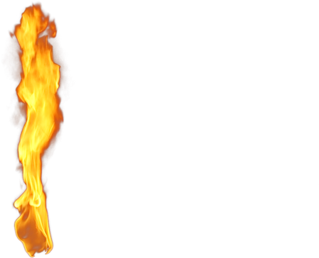 Flame Silhouette Against Blue Background PNG image