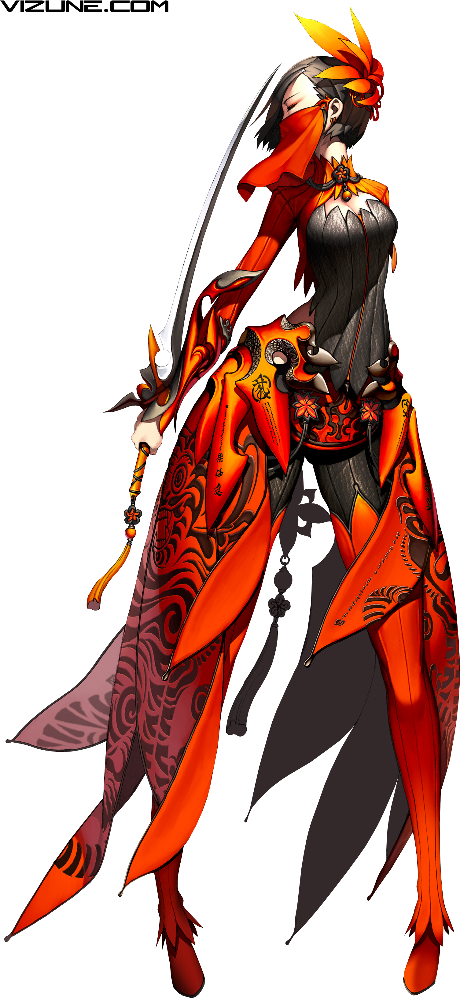 Flame Warrior Anime Character PNG image