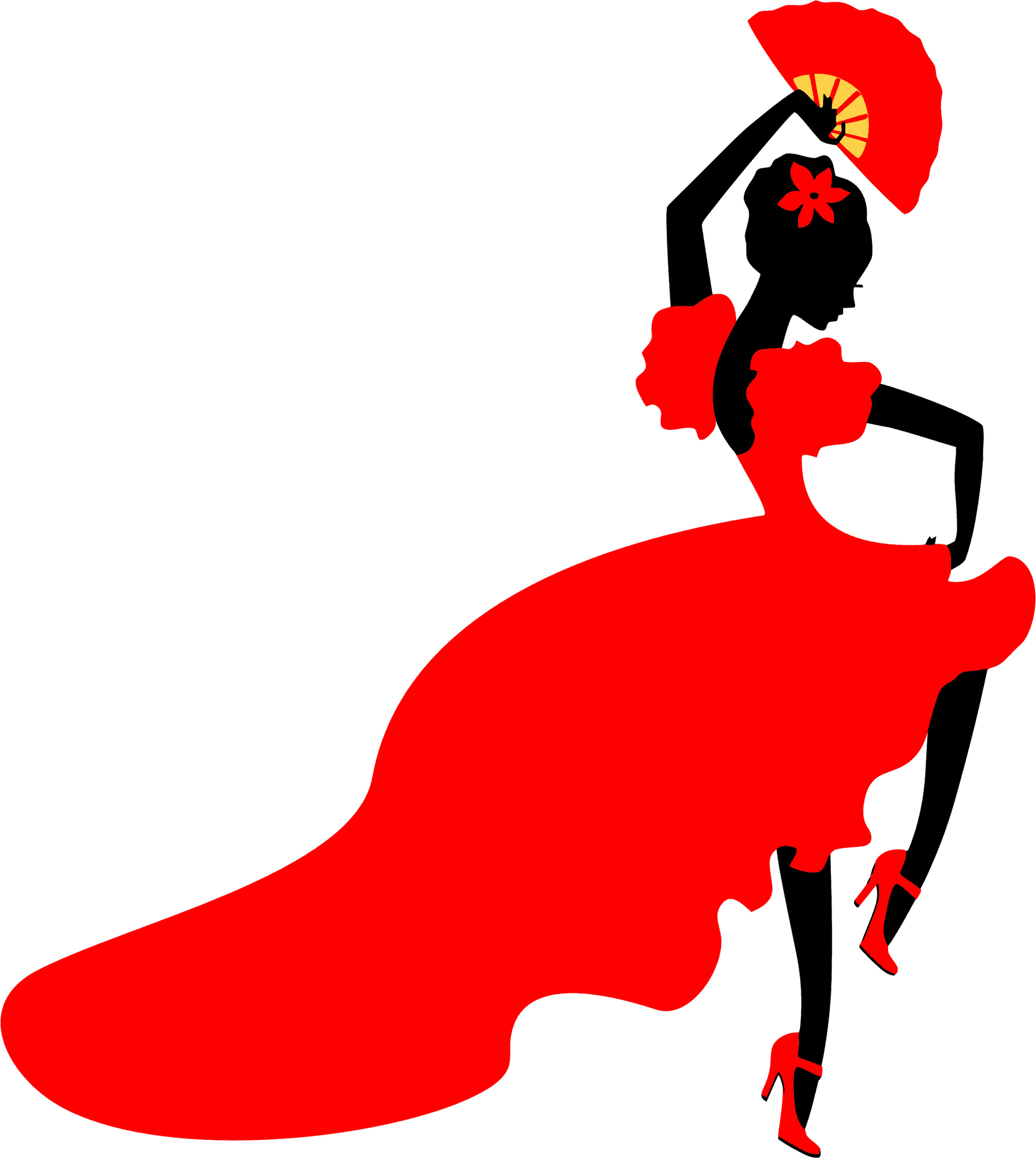 Flamenco Dancer Silhouette PNG image