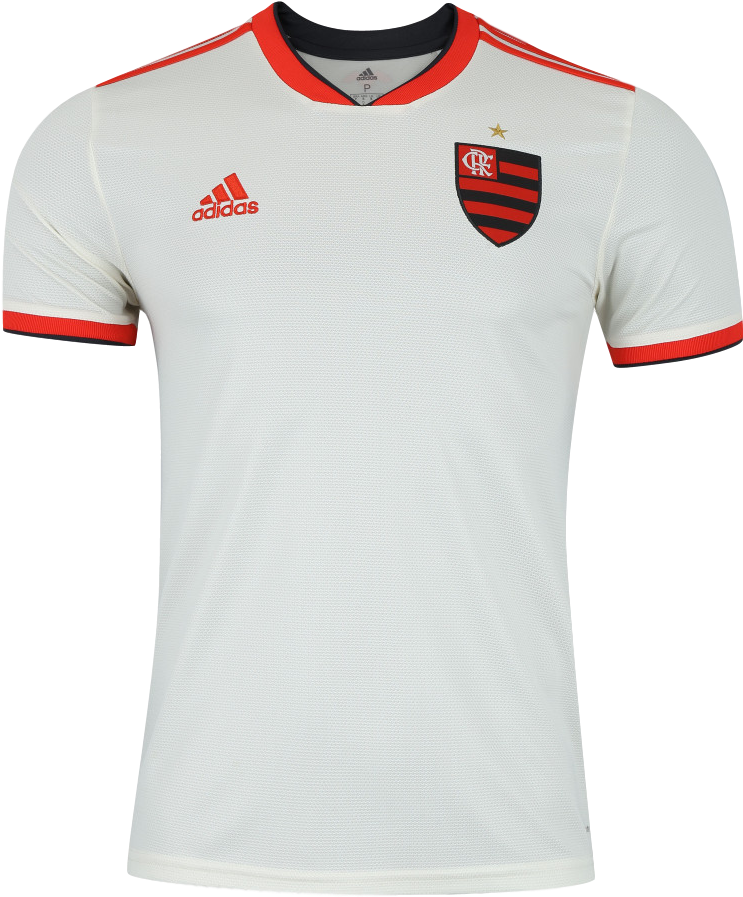 Flamengo Adidas White Jersey PNG image