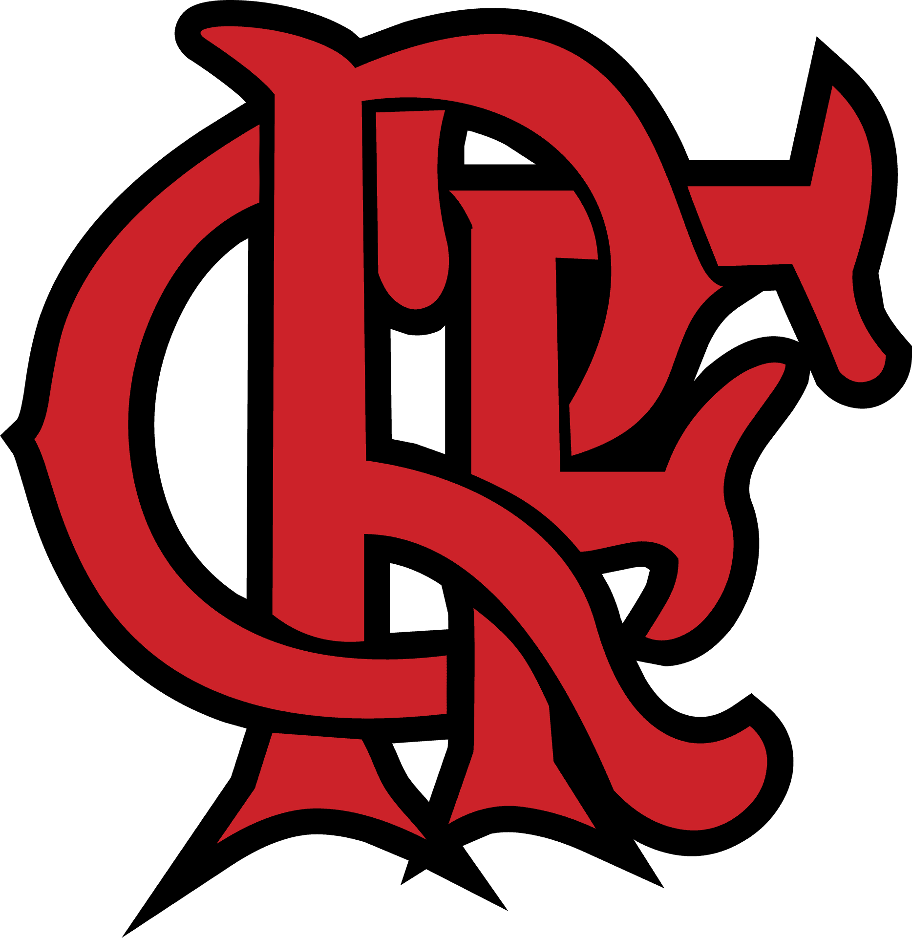 Flamengo Logo Redand Black PNG image