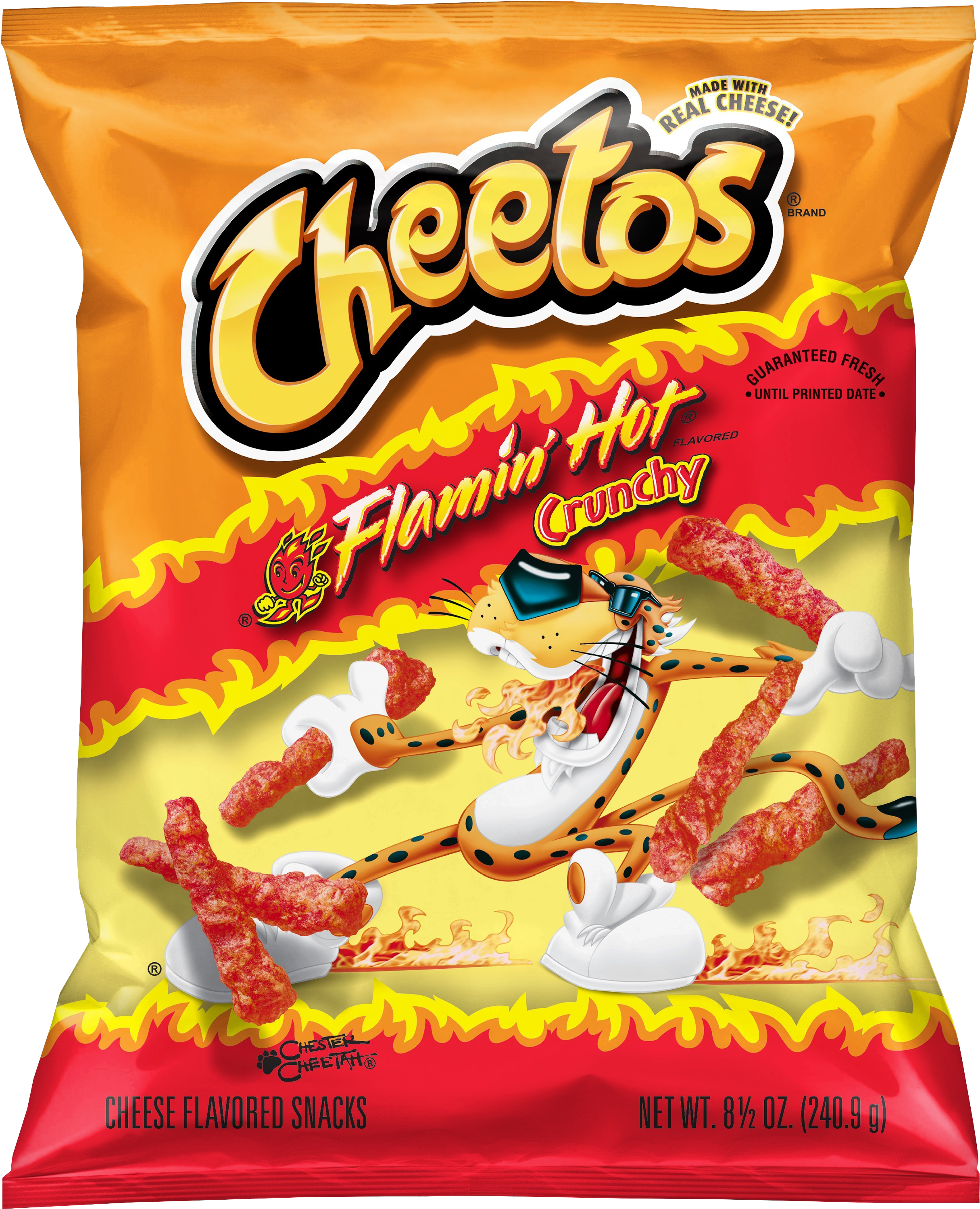 Flamin Hot Cheetos Crunchy Package PNG image